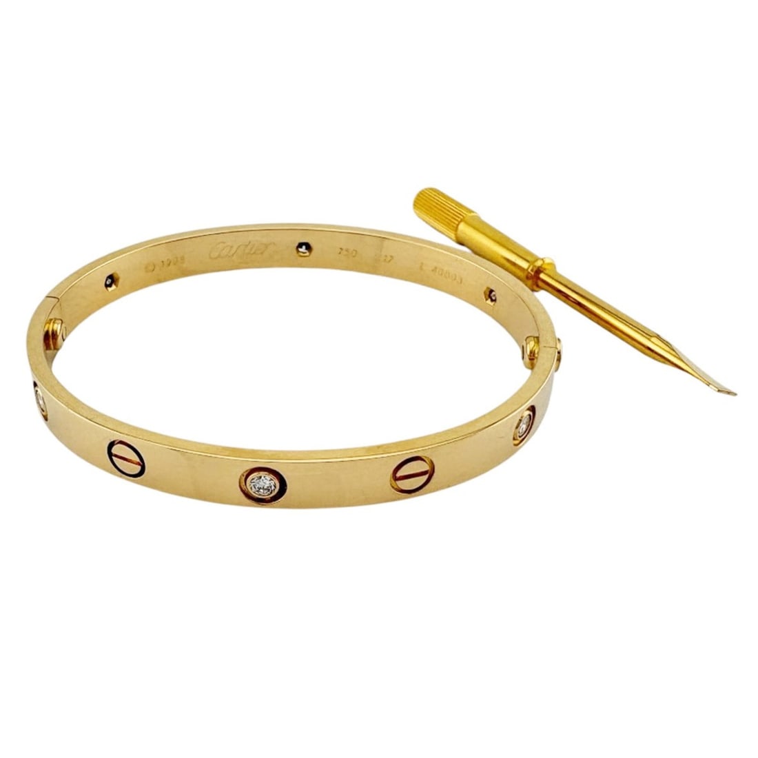 Cartier Love Bracelet Bangle, 18K Yellow Gold, Diamond, Ladies, CARTIER, with Screwdriver: --- Catalog ---Category: PackNumber in Pack: 1Category: SizeLength: 16cm / 6.29''Category: DesignType: BangleColor: Yellow goldStone: DiamondGender: WomenMaterial: Yellow gold (18K)Category: GeneralBr