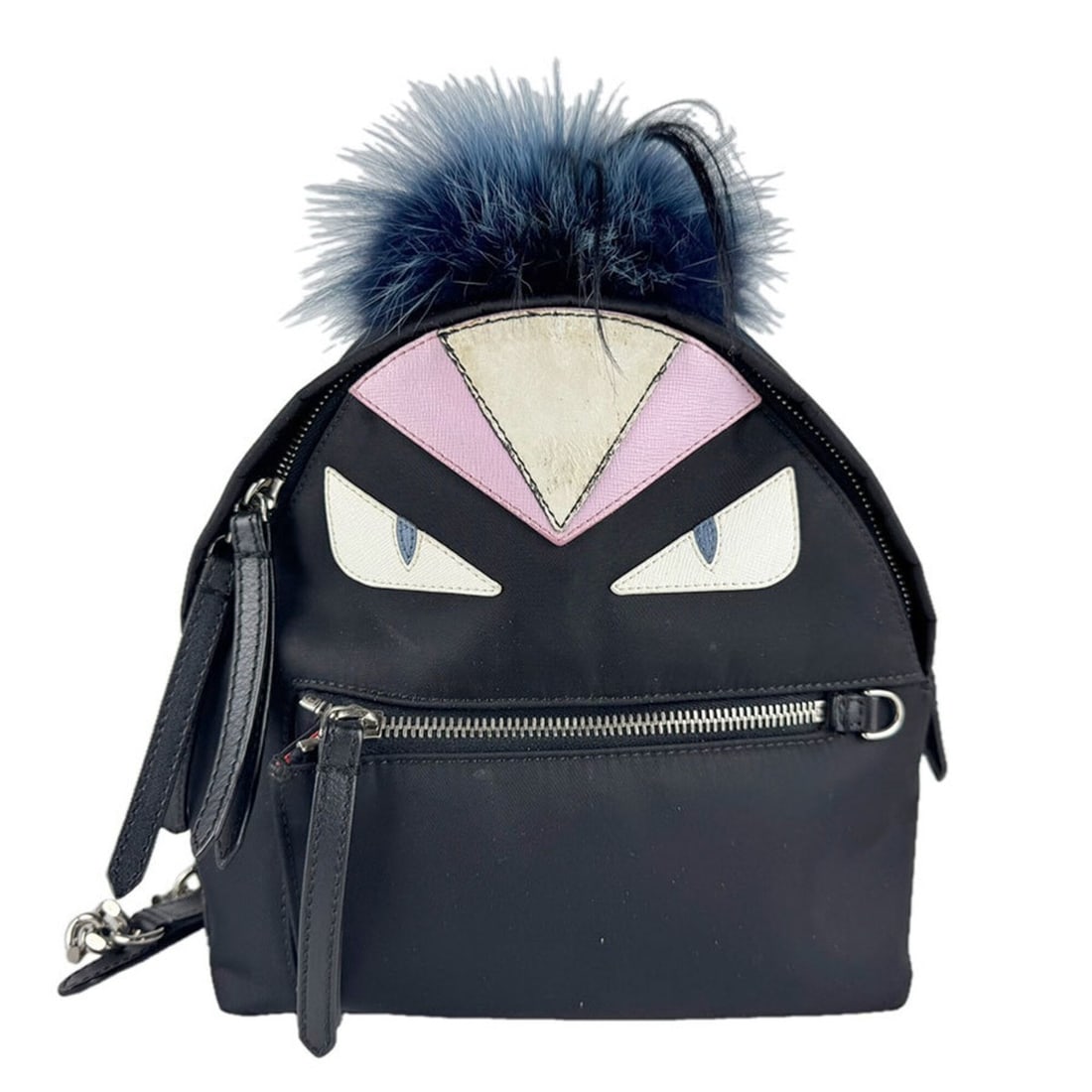 Fendi ZAINO MINI Backpack, Nylon, Fur, Black/Silver, Women's, 8BZ038-48Z, Free Shipping, z9473: --- Catalog ---Category: SizeSize (HxWxD): 24cm x 21cm x 9cm / 9.44'' x 8.26'' x 3.54''Category: DesignType: BackpackColor: BlackGender: WomenMaterial: Nylon , Fur Category: GeneralMPN: 8BZ038-48ZBran