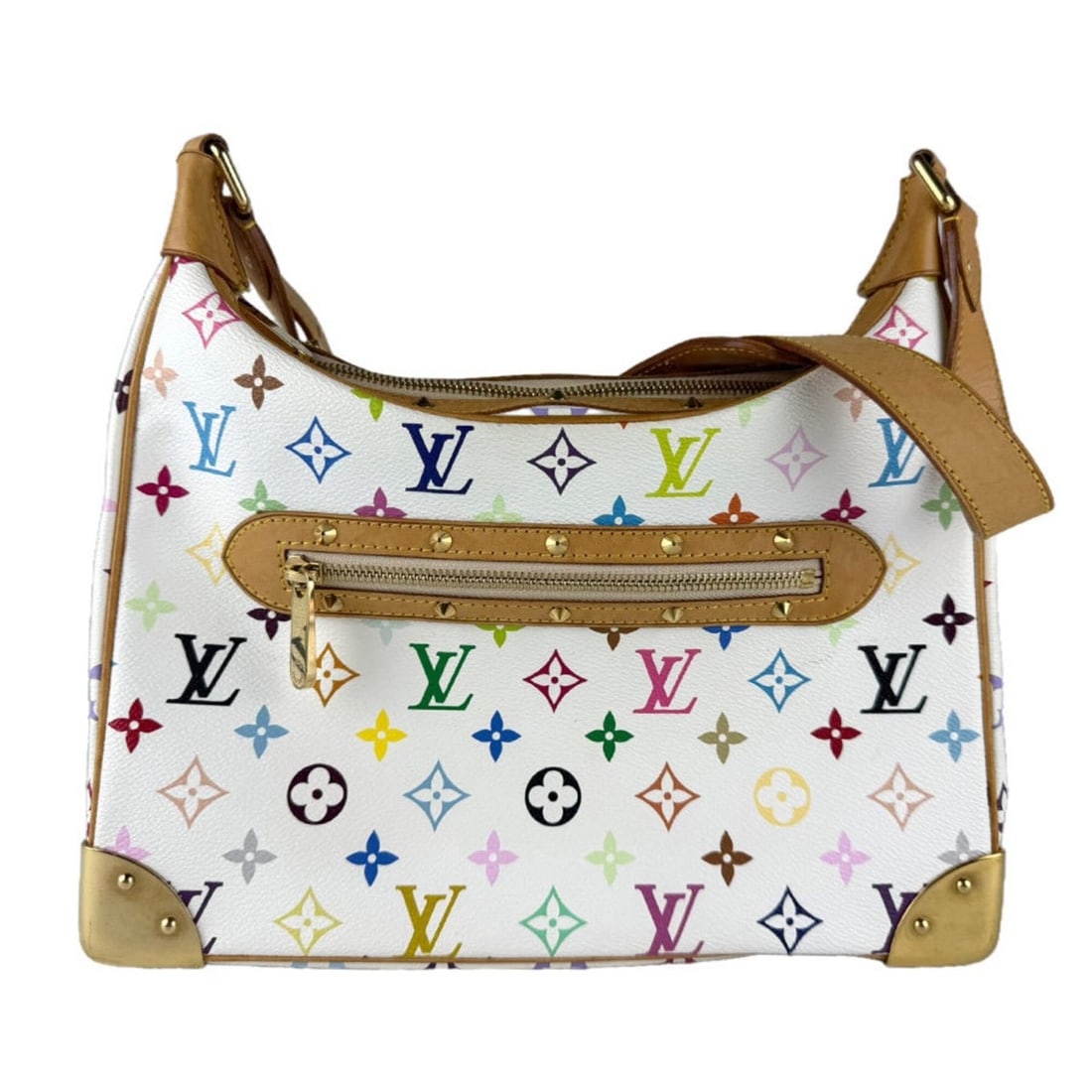 Louis Vuitton LOUIS VUITTON Shoulder Bag Monogram Multicolor Boulogne Blanc Gold Women's M92660 Free: --- Catalog ---Category: SizeSize (HxWxD): 22cm x 30cm x 10cm / 8.66'' x 11.81'' x 3.93''Category: DesignType: Shoulder bagColor: Blanc, Multi-colorGender: WomenMaterial: Monogram Multicolore Category