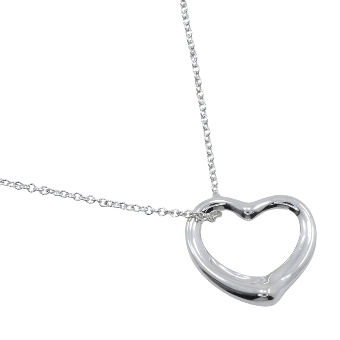 Tiffany & Co. Open Heart Necklace, Elsa Peretti Design, Sterling Silver 925, Approx. 2g, Women's.: --- Catalog ---Category: SizePendant Size: 19mm x 22mm / 0.74'' x 0.86''Neck Circumference: 40 cm / 15.74''Category: DesignGender: WomenMaterial: Silver 925Necklace Type: NecklaceCategory: GeneralBran