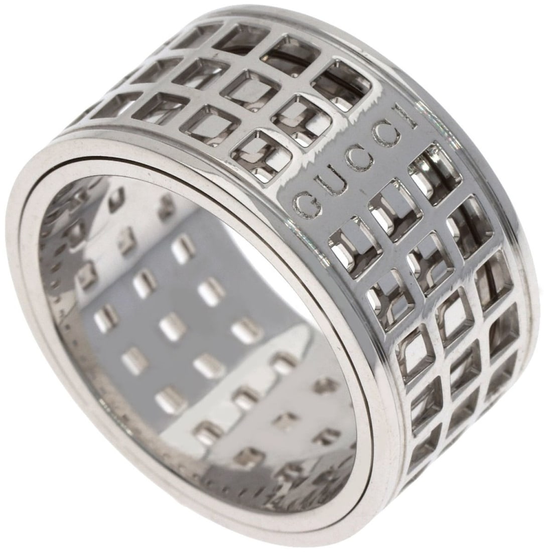 Gucci Scroll Wide #14 Ring, 18K White Gold, Women's.: --- Catalog ---Category: SizeJP Size: 14US Size: 7Category: DesignColor: White goldGender: WomenMaterial: White gold (18K)Category: GeneralBrand: Gucci--- Item List ---Section: ConditionRanking: Rank 