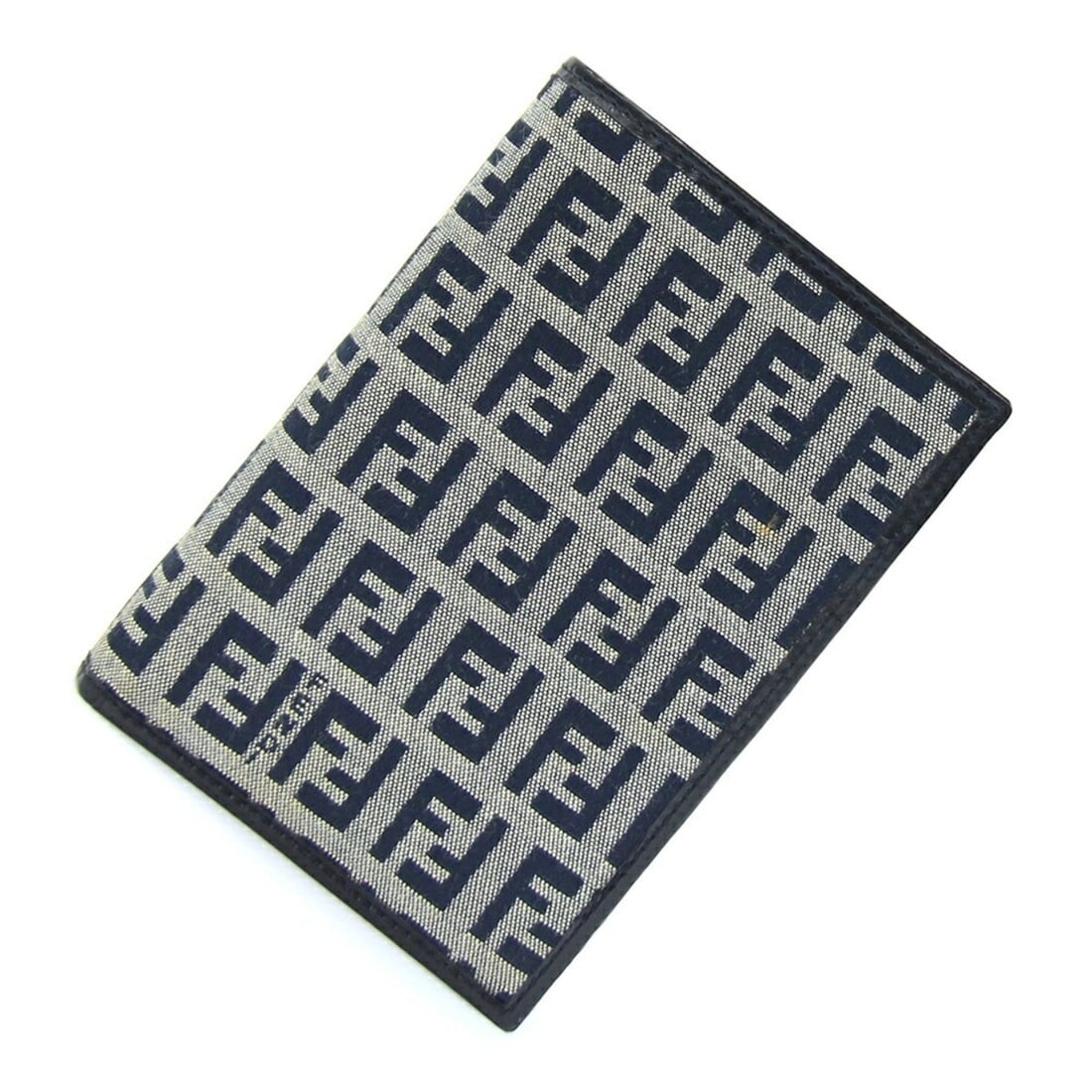 Fendi Bi-fold Wallet Zucchino 16349 Gray Black Canvas Leather Folding FENDI (1 of 18)