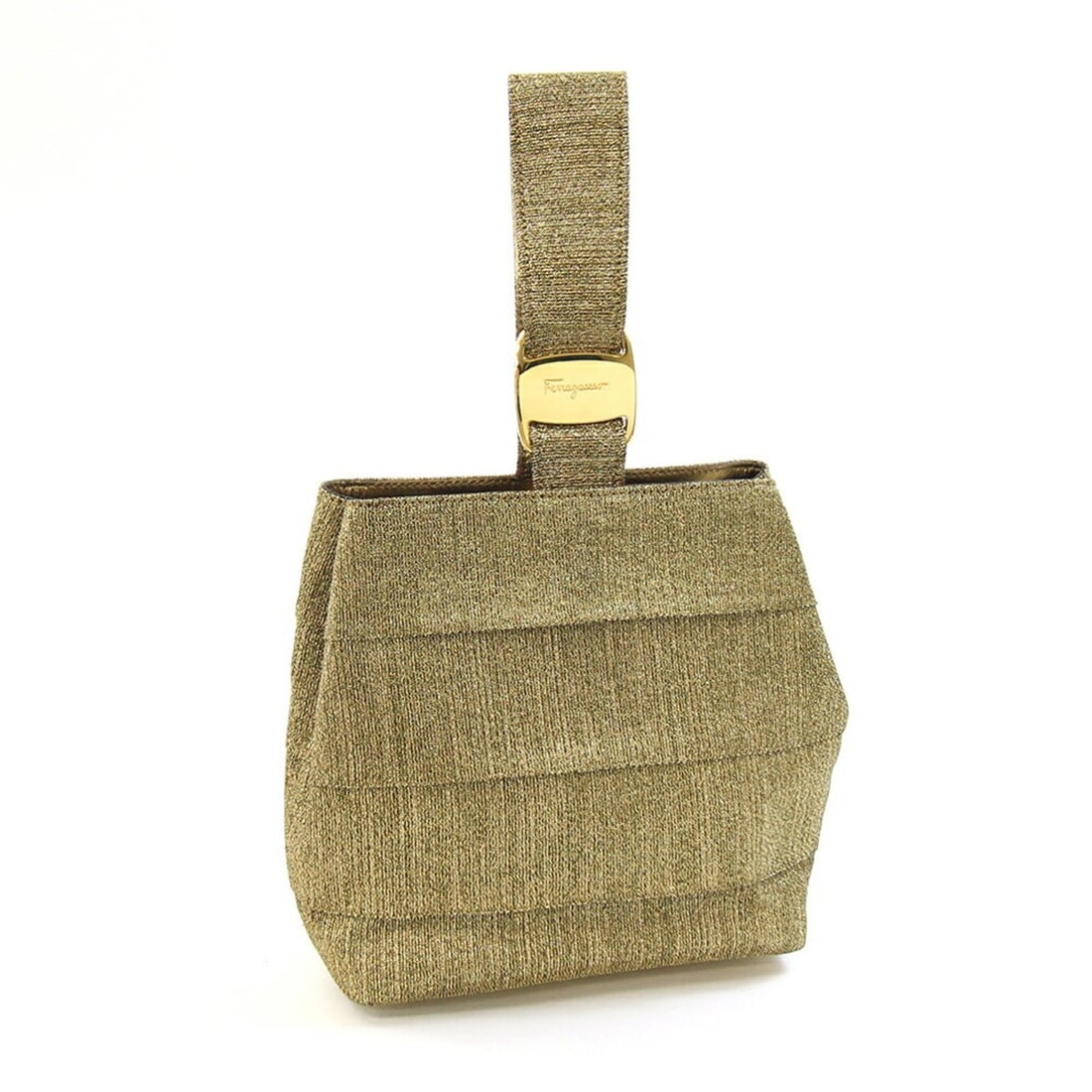 Salvatore Ferragamo Ferragamo Vara handbag AU21 5670 Gold Canvas One-Handle Women's Salvatore: --- Catalog ---Category: SizeSize (HxWxD): 17cm x 16cm x 6cm / 6.69'' x 6.29'' x 2.36''Handle Length: 29cm / 11.41''Category: DesignType: HandbagColor: GoldGender: WomenMaterial: Canvas Category: Gene