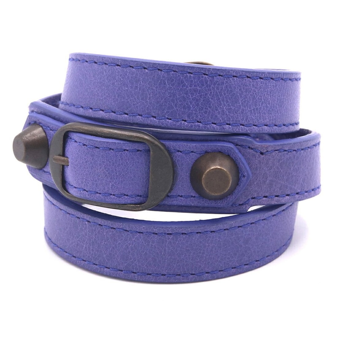 Balenciaga City Triple Bracelet 236342 Purple Leather Size M Strand Women's Men's BALENCIAGA: --- Catalog ---Category: SizeWidth: 1.4cm / 0.55''Weight: 29.8g / 1.05oz.Total Length: 58cm / 22.83''Category: DesignType: Charm braceletColor: PurpleGender: Men,WomenMaterial: LeatherCategory: Genera