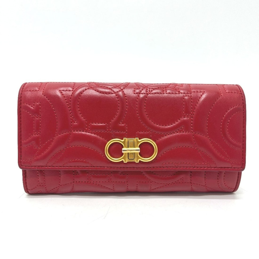 Salvatore Ferragamo logo Gancini wallet with pass case, long wallet, leather, men's and women's, (1 of 18)