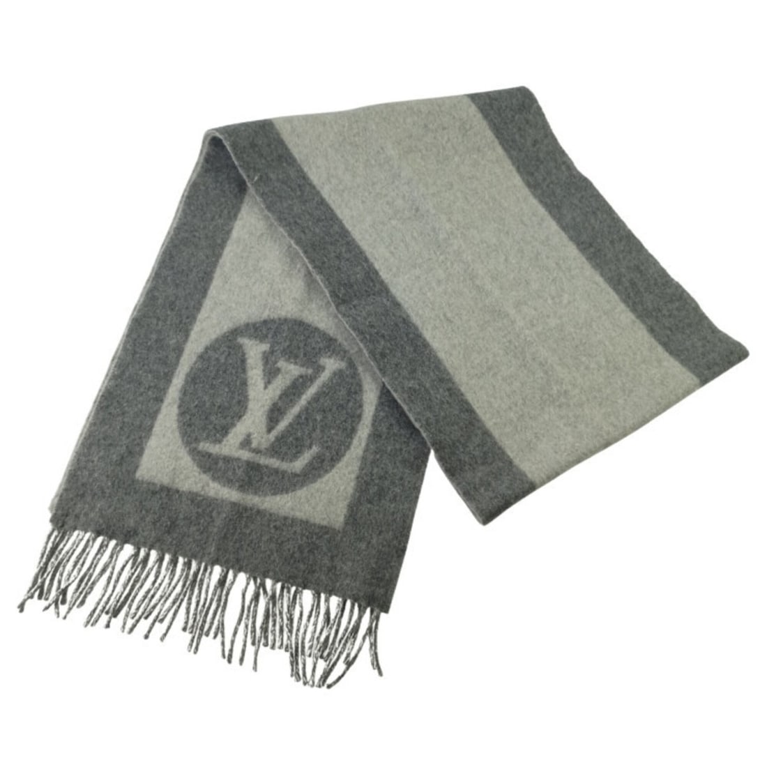 LOUIS VUITTON Louis Vuitton Stole/Scarf Echarpe Cardiff M74205 Gray Wool Angora Men's Women's: --- Catalog ---Category: SizeSize (LxW): 1.8m x 29cm / 70.86'' x 11.41''Category: DesignType: StoleColor: GrayGender: Men,WomenMaterial: Wool 75%, Angora 25%Category: GeneralMPN: M74205Brand: Louis Vu