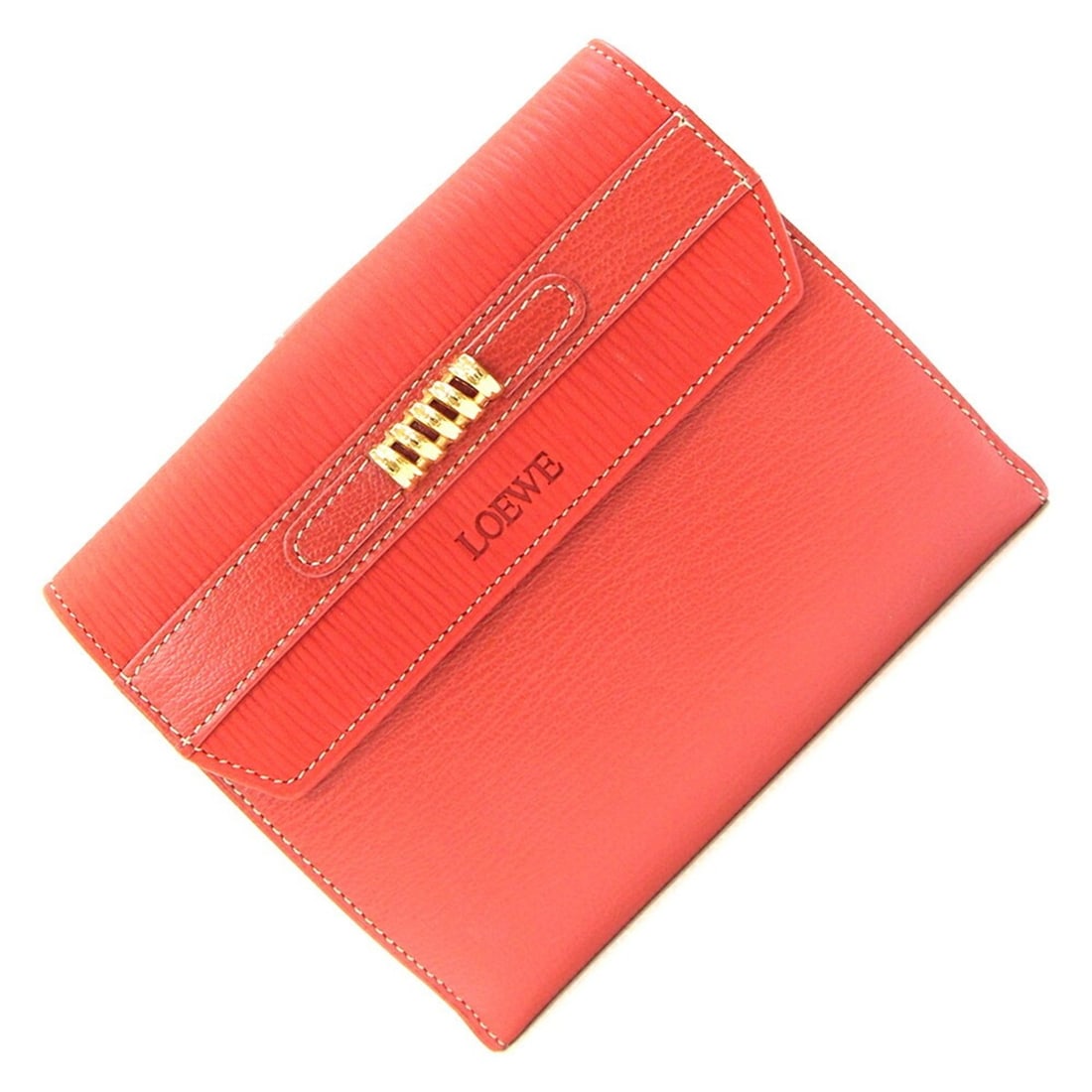 Loewe Velázquez Red Leather Compact Wallet, Double-Sided Vintage, Women's: --- Catalog ---Category: SizeSize (HxWxD): 11cm x 13.5cm x 2cm / 4.33'' x 5.31'' x 0.78''Category: DesignType: Wallet (bi-fold)Color: Red colorGender: WomenMaterial: Leather Category: GeneralBrand: Lo