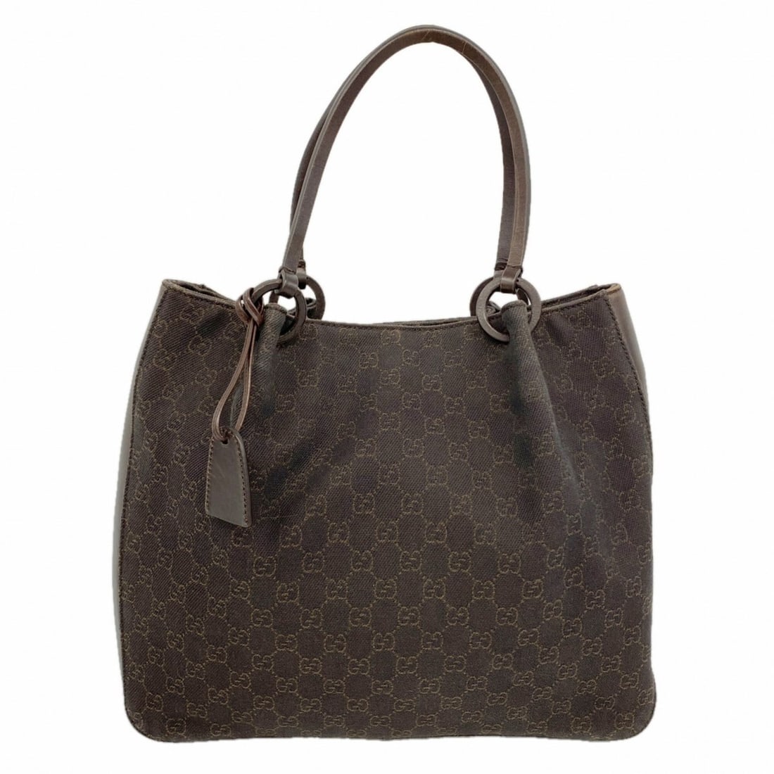 Gucci Tote Bag 101920 Denim Dark Brown Women's: --- Catalog ---Category: SizeSize (HxWxD): 30.5cm x 33.5cm x 11.5cm / 12'' x 13.18'' x 4.52''Category: DesignType: Tote bagColor: Dark brownGender: WomenMaterial: Denim Hardware Color: SilverCategory: