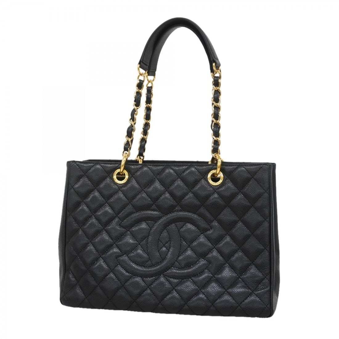 Chanel Tote Bag/Chain Tote, Matelassé Caviar Leather, Black, Women's (1 of 20)