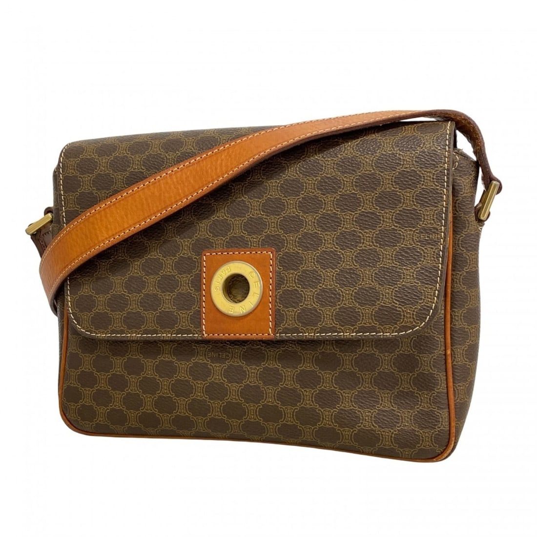 Celine Macadam Shoulder Bag, Brown, Women's: --- Catalog ---Category: SizeSize (HxWxD): 19cm x 22cm x 6cm / 7.48'' x 8.66'' x 2.36''Category: DesignType: Shoulder bagColor: BrownGender: WomenMaterial: PVC Hardware Color: GoldCategory: GeneralBra