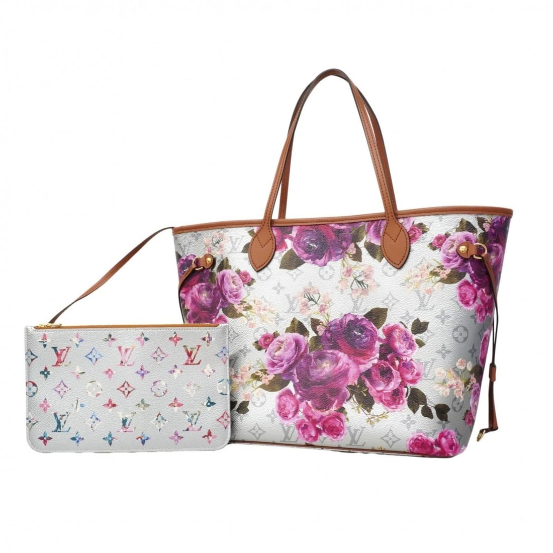 Louis Vuitton LV Garden Neverfull MM Tote Bag M21352 Silver Pink Women's: --- Catalog ---Category: SizeSize (HxWxD): 29cm x 32cm x 16cm / 11.41'' x 12.59'' x 6.29''Category: DesignType: Tote bagColor: Pink, SilverGender: WomenCategory: GeneralMPN: M21352Brand: Louis Vuitton