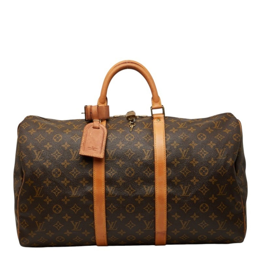 Louis Vuitton Monogram Keepall 50 Boston Bag M41426 Brown Leather Women's LOUIS VUITTON: --- Catalog ---Category: SizeSize (HxWxD): 28cm x 50cm x 18cm / 11.02'' x 19.68'' x 7.08''Category: DesignType: Boston bagColor: BrownGender: WomenMaterial: PVC , Leather Category: GeneralLine: Monogr