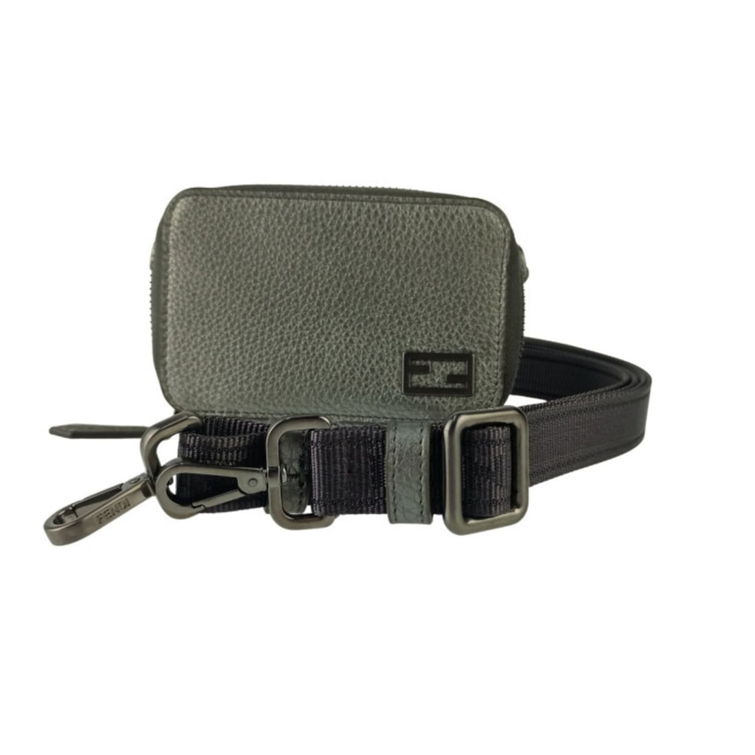 FENDI Shoulder Bag Mini Camera Case 7M0344 Silver Leather Men's Women's Crossbody: --- Catalog ---Category: SizeSize (HxWxD): 8cm x 11cm x 4cm / 3.14'' x 4.33'' x 1.57''Category: DesignType: Shoulder bagColor: SilverGender: Men,Women,UnisexClosure: ZipperMaterial: Leather Category: 
