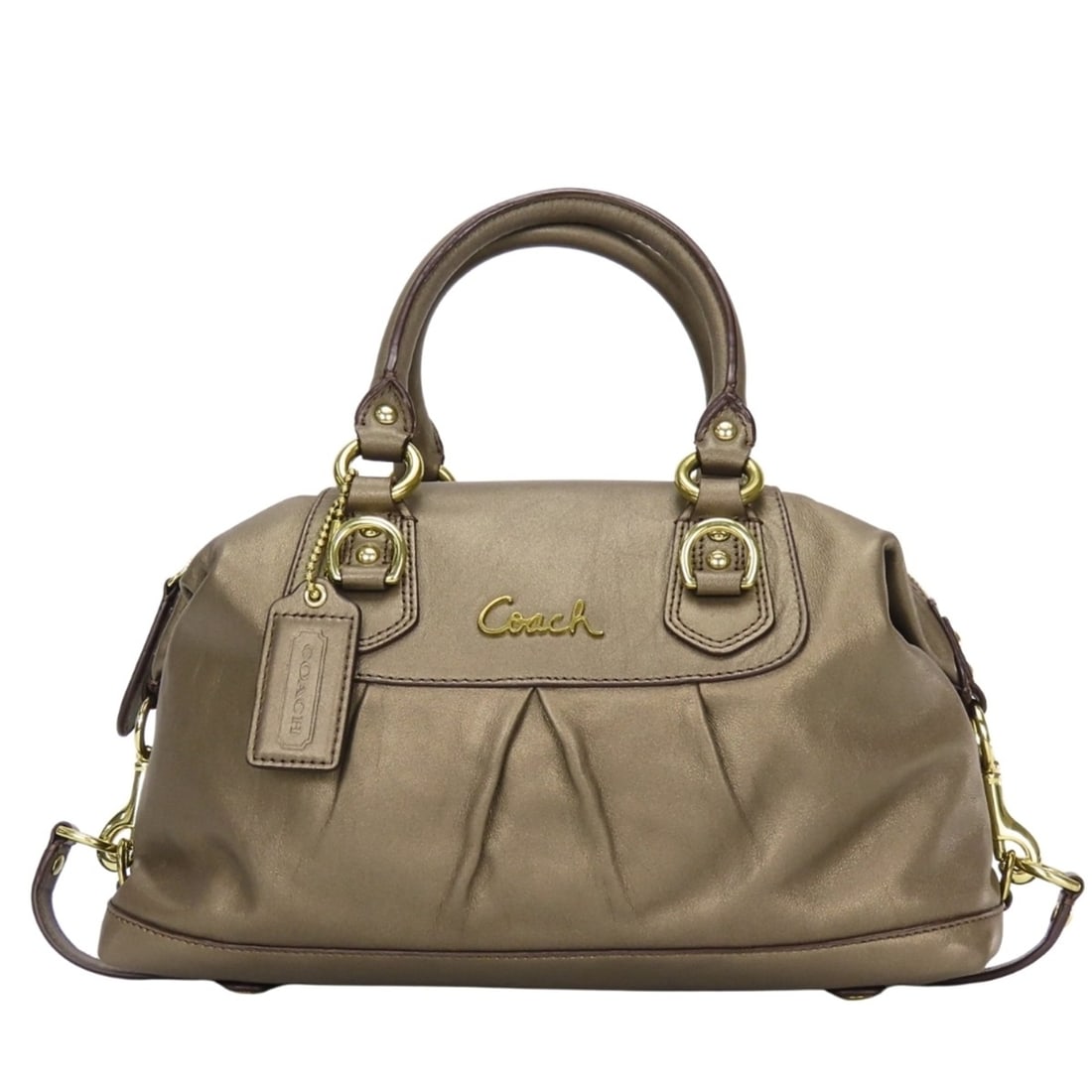Coach handbag F15445 Leather Bronze Gold Hardware Shoulder Bag for Women COACH (1 of 20)