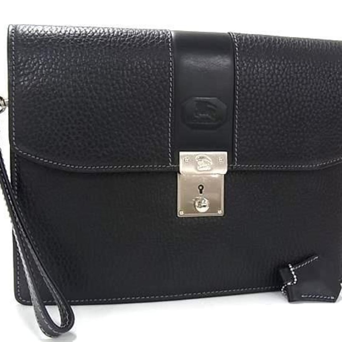 BURBERRY Burberry Clutch Bag, Black Leather, Men's: --- Catalog ---Category: SizeSize (HxWxD): 19cm x 25.5cm x 4cm / 7.48'' x 10.03'' x 1.57''Category: DesignType: Clutch bagColor: BlackStyle: EverydayGender: MenClosure: FlapMaterial: Leather Category: