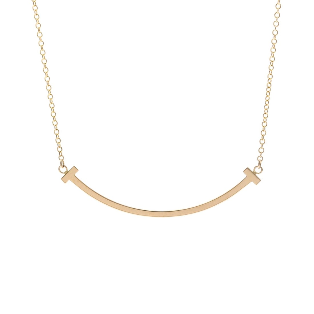 Tiffany Tiffany T Smile Small Size Necklace Pink Gold (18K) No Stone Men,Women Fashion Pendant: --- Catalog ---Category: SizeWeight: 2.8g / 0.09oz.Neck Circumference: 41.5 cm - 46.5 cm / 16.33'' - 18.3''Category: DesignColor: Pink goldMetal: GoldStone: No StoneStyle: FashionGender: