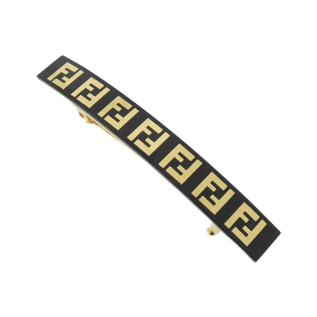 Fendi barrette: --- Catalog ---Category: SizeSize (LxW): 1cm x 7.3cm / 0.39'' x 2.87''Category: DesignType: BarretteColor: Black, GoldGender: WomenCategory: GeneralBrand: Fendi--- Item List ---Section: