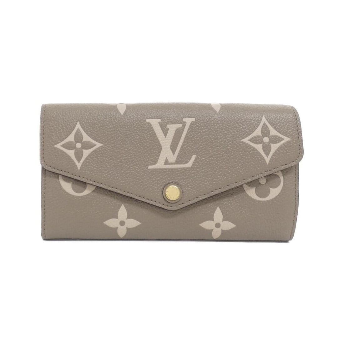 Louis Vuitton Bicolor Monogram Empreinte Portefeuille Sarah M81049 Wallet: --- Catalog ---Category: SizeSize (HxWxD): 10cm x 19cm x 2cm / 3.93'' x 7.48'' x 0.78''Category: DesignType: Long wallet (bi-fold)Color: TourterelleGender: WomenMaterial: Leather Leather/Fur Type: Cal