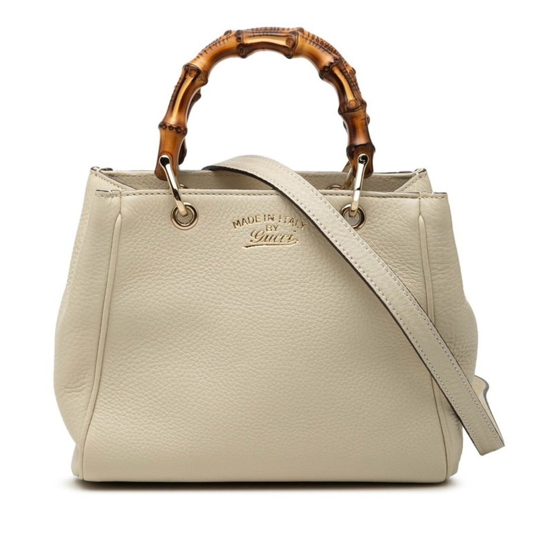 Gucci Bamboo Handbag Shoulder Bag 2WAY 368823 White Leather Women's GUCCI (1 of 9)