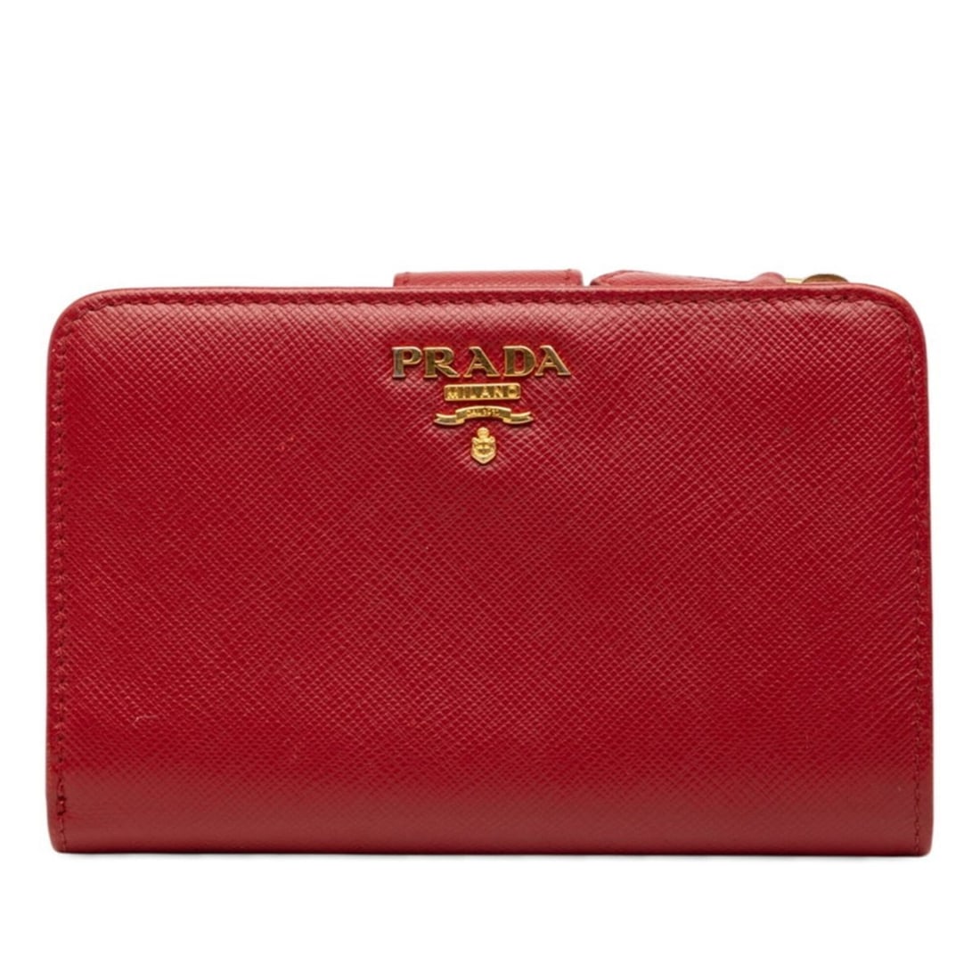 Prada Logo Bi-fold Wallet 1ML225 Red Saffiano Leather Women's PRADA: --- Catalog ---Category: SizeSize (HxWxD): 9cm x 14cm x 3cm / 3.54'' x 5.51'' x 1.18''Category: DesignType: Wallet (bi-fold)Color: Red colorGender: WomenMaterial: Leather Leather/Fur Type: Saffiano le