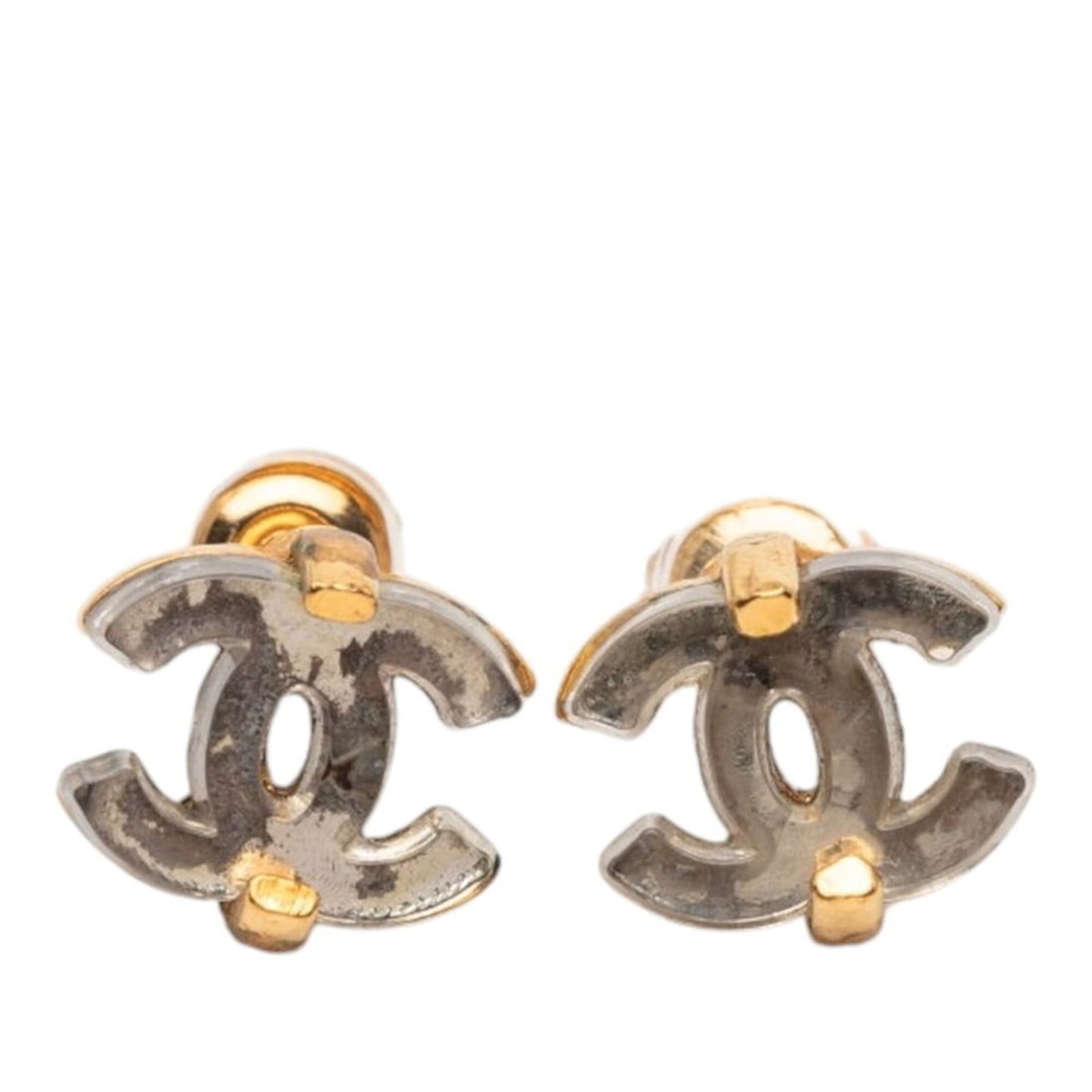 Chanel Coco Mark Earrings, Clear Gold Plated Plastic, Women's CHANEL: --- Catalog ---Category: SizeSize (HxWxD): 9.60mm x 10.40mm x 9.60mm / 0.38'' x 0.41'' x 0.38''Category: DesignType: Stud earringsColor: Clear, GoldGender: WomenMaterial: Gold plating, PlasticCategory