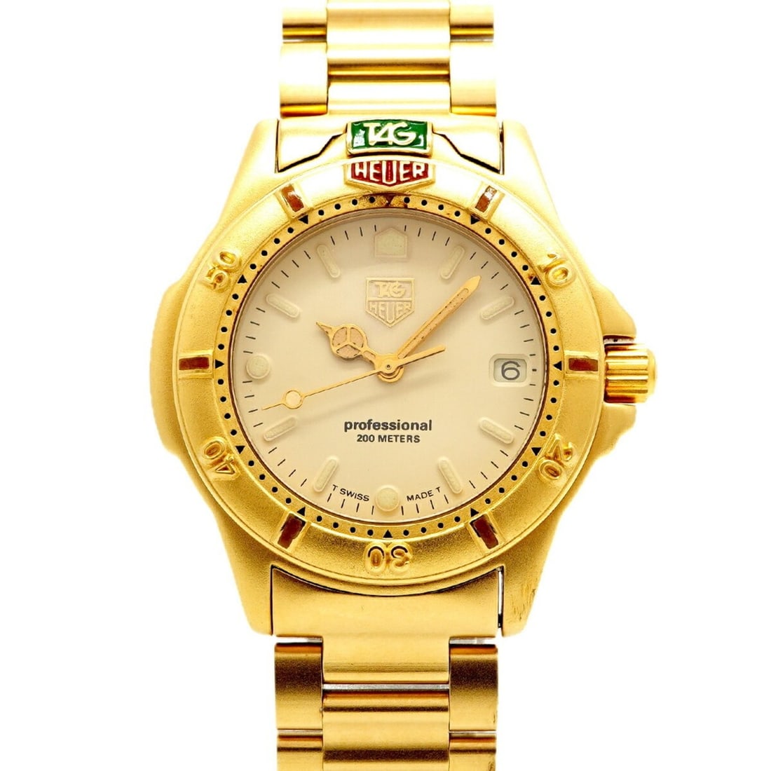 TAG Heuer Professional 994.713 Ivory Dial Watch (Men's & Women's): --- Catalog ---Category: SizeWrist Size: 18.5cm / 7.28''Case Diameter: 34.5mm / 1.36''Category: DesignType: WristwatchGender: Men,WomenColor (Dial): IvoryMaterial (Band): Gold plated, Stainless steelC