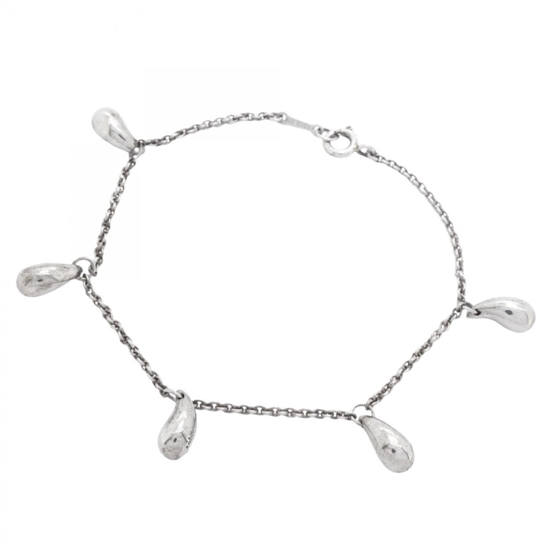 Tiffany & Co. Teardrop Bracelet, 5 Pieces, Sterling Silver 925, Women's: --- Catalog ---Category: SizeLength: 17.5cm / 6.88''Category: DesignType: Charm braceletGender: WomenMaterial: Silver 925Category: GeneralBrand: Tiffany--- Item List ---Section: ConditionRanking: Rank