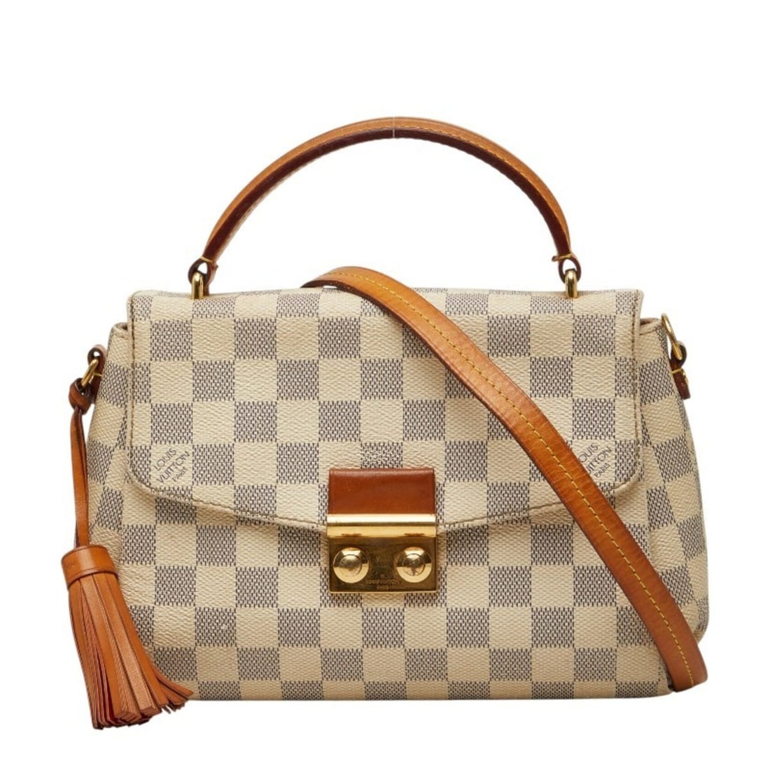 Louis Vuitton Damier Azur Croisette Handbag/Shoulder Bag 2WAY N41581 White Leather Women's LOUIS: --- Catalog ---Category: SizeSize (HxWxD): 16cm x 23cm x 8cm / 6.29'' x 9.05'' x 3.14''Category: DesignType: Handbag, Shoulder bagColor: WhiteGender: WomenMaterial: PVC , Leather Category: GeneralBran