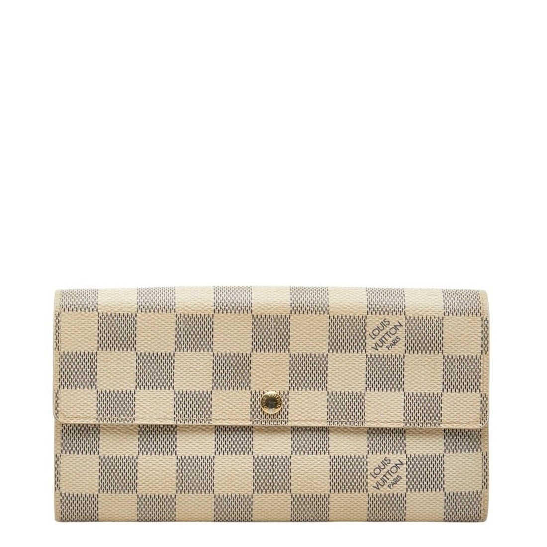 Louis Vuitton Damier Azur Portefeuille Sarah Long Wallet N61735 White Leather Women's LOUIS VUITTON: --- Catalog ---Category: SizeSize (HxWxD): 11cm x 18.5cm x 2cm / 4.33'' x 7.28'' x 0.78''Category: DesignType: Long wallet (bi-fold)Color: WhiteGender: WomenMaterial: PVC , Leather Category: GeneralBr