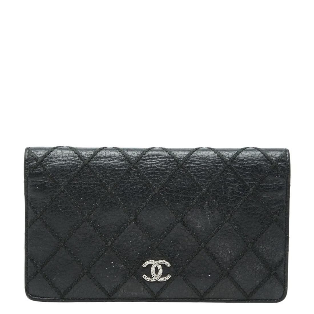 Chanel Coco Mark Wild Stitch Long Wallet, Black Leather, Women's CHANEL: --- Catalog ---Category: SizeSize (HxWxD): 11cm x 18cm x 1.5cm / 4.33'' x 7.08'' x 0.59''Category: DesignType: Long wallet (bi-fold)Color: BlackGender: WomenMaterial: Leather Category: GeneralBrand: C