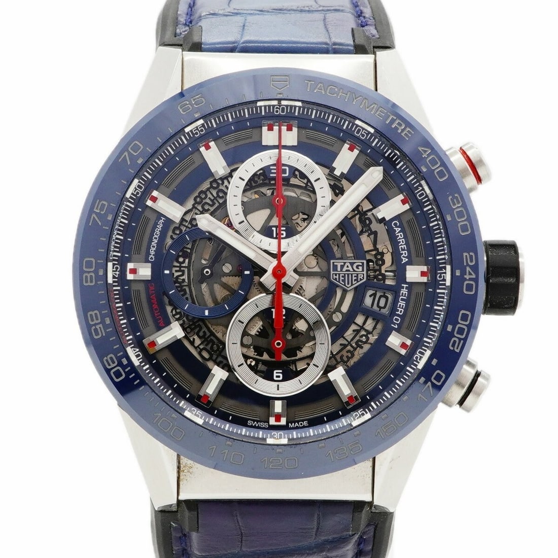 TAG Heuer Carrera CAR201T Skeleton Dial Watch for Men: --- Catalog ---Category: SizeWrist Size: 21.5cm / 8.46''Case Diameter: 43.5mm / 1.71''Category: DesignType: WristwatchGender: MenMaterial (Band): Leather, RubberCategory: GeneralMPN: CAR201TBrand: Tag
