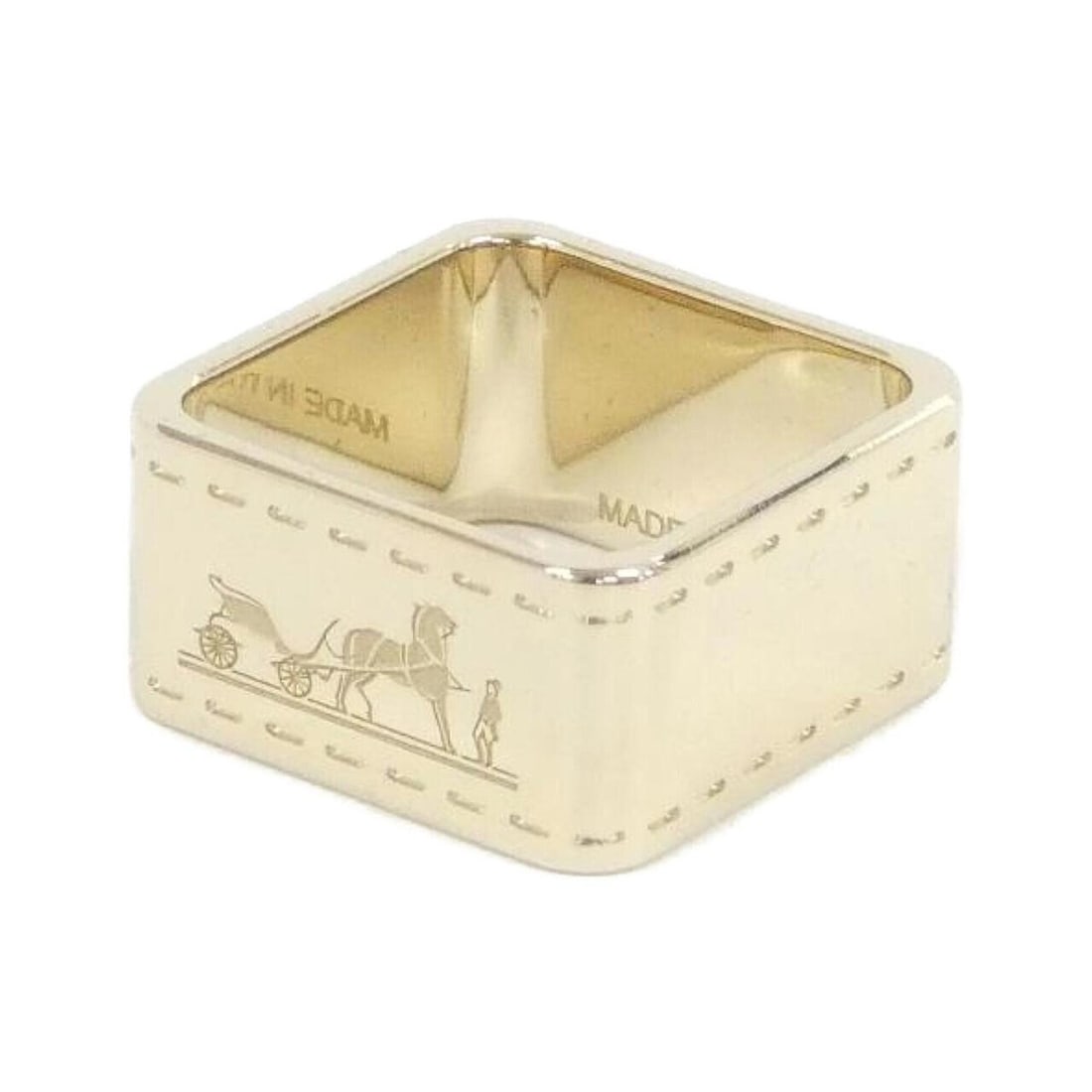 Hermes Bolduc Scarf Muffler Ring 601462S: --- Catalog ---Category: DesignType: Scarf ringColor: GoldGender: Women,MenCategory: GeneralBrand: HermesCategory: Physical PropertiesSize (HxWxD): 1.1cm x 2.3cm / 0.43'' x 0.9''--- Item List ---Secti