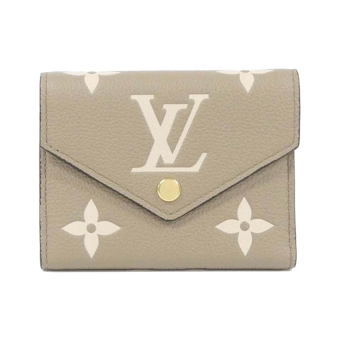 Louis Vuitton Bicolor Monogram Empreinte Portefeuille Victorine M81861 Wallet: --- Catalog ---Category: SizeSize (HxWxD): 9cm x 12cm x 2cm / 3.54'' x 4.72'' x 0.78''Category: DesignType: Wallet (tri-fold)Color: Bicolor, Cream, TourterelleGender: WomenMaterial: Monogram Empreinte