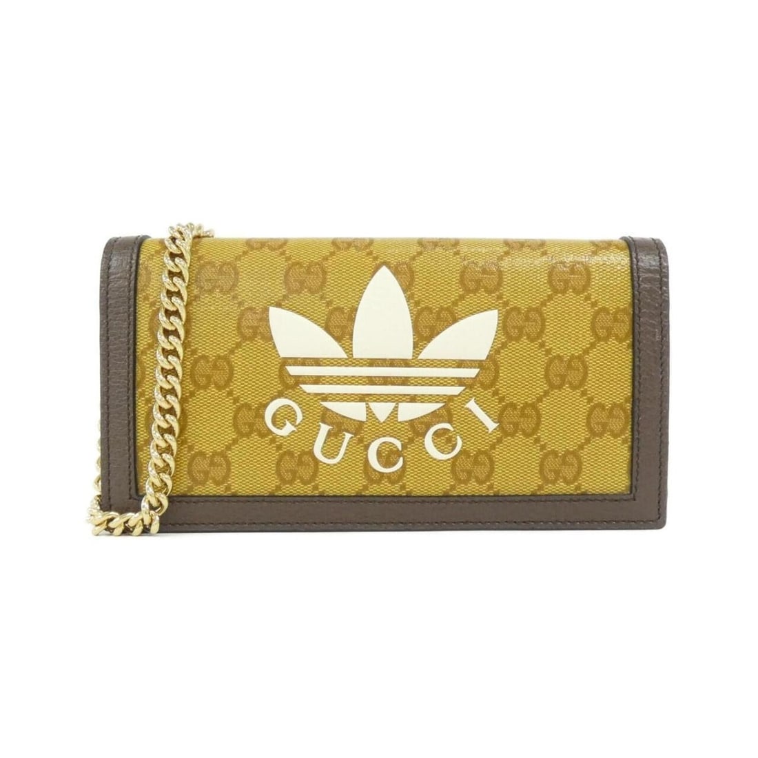 Gucci 621892 UVSCG Chain Wallet: --- Catalog ---Category: SizeSize (HxWxD): 10cm x 10cm x 3cm / 3.93'' x 3.93'' x 1.18''Strap / Chain Length: 1.25m / 49.21''Category: DesignType: Chain/Shoulder walletColor: Beige, BrownGender: WomenC