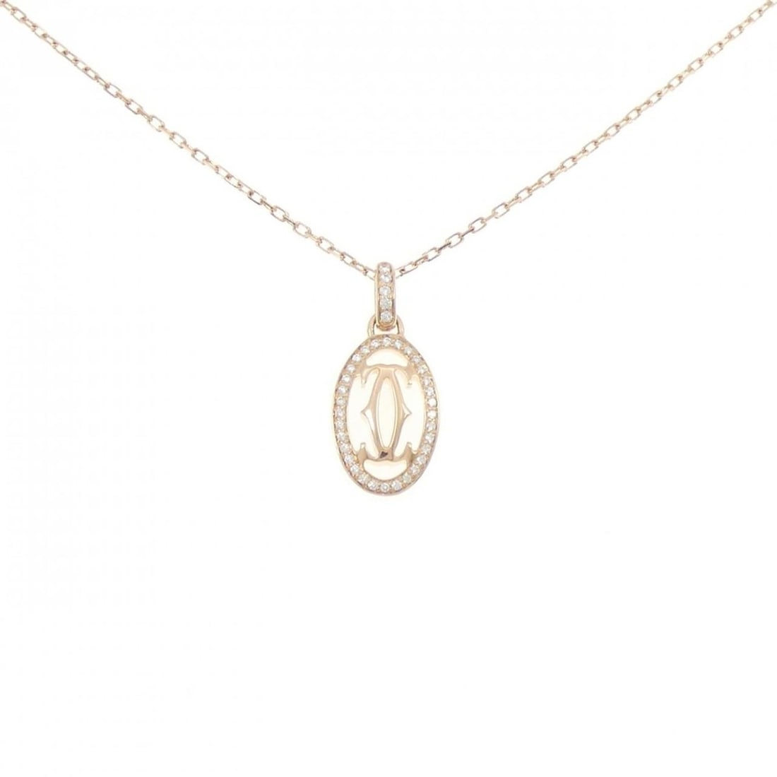 Cartier logo necklace: --- Catalog ---Category: SizePendant Size: 22.9mm x 10.2mm / 0.9'' x 0.4''Neck Circumference: 39 cm - 41 cm / 15.35'' - 16.14''Category: DesignColor: Pink goldStone: DiamondGender: WomenMaterial: Pink