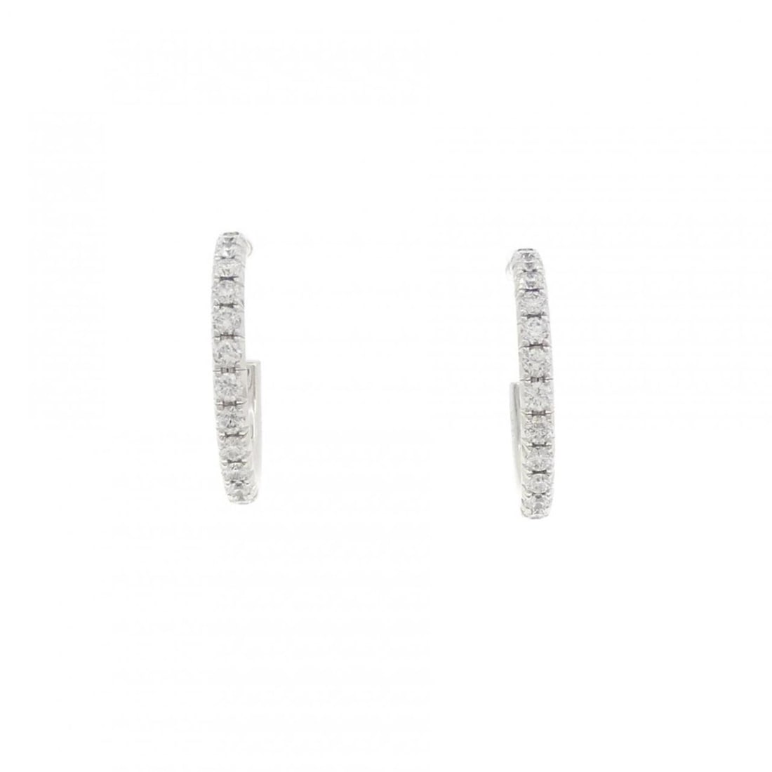 Tiffany Metro Hoop Small Earrings: --- Catalog ---Category: SizeSize (HxWxD): 13.50mm x 1.60mm / 0.53'' x 0.06''Category: DesignType: Half hoop earringsColor: White goldStone: DiamondGender: WomenMaterial: White gold (18K)Category: