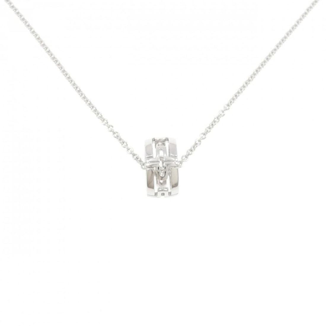 Bvlgari Parentesi Necklace: --- Catalog ---Category: SizePendant Size: 15.3mm x 7.9mm / 0.6'' x 0.31''Neck Circumference: 38 cm - 45 cm / 14.96'' - 17.71''Category: DesignColor: White goldGender: WomenMaterial: White gold
