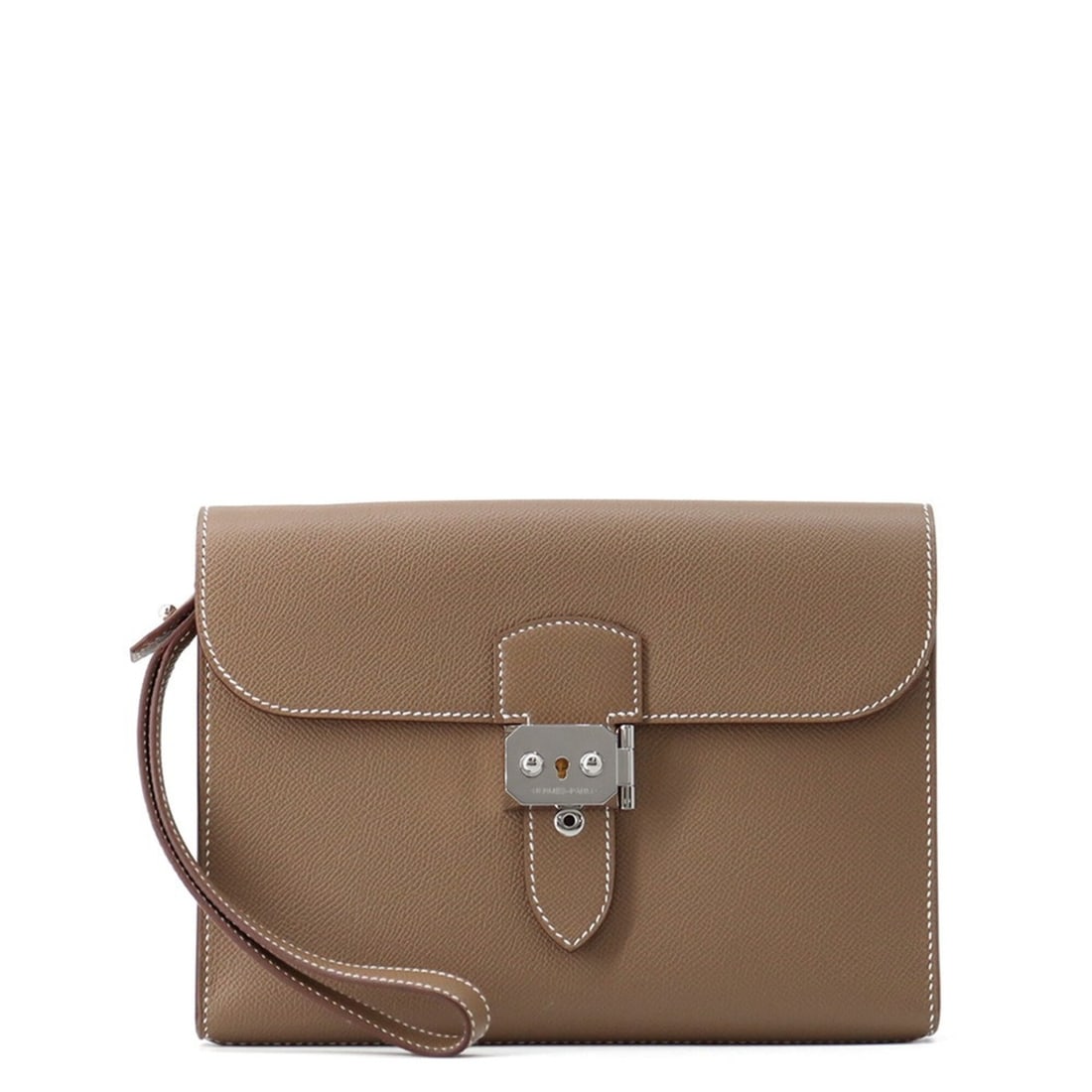 Hermes clutch bag, Sac à Dépêches 24, Etoupe Epsom leather, K stamp, HERMES, handbag, men's, (1 of 18)