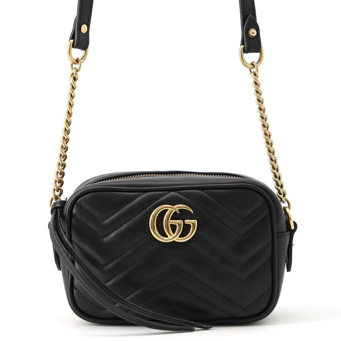 Gucci Chain Shoulder Bag GG Marmont Leather 634785 GUCCI Handbag Black Women's: --- Catalog ---Category: SizeSize (HxWxD): 11.5cm x 17.5cm x 6.5cm / 4.52'' x 6.88'' x 2.55''Category: DesignType: Shoulder bagColor: BlackGender: WomenMaterial: Leather Category: GeneralBrand: GucciC