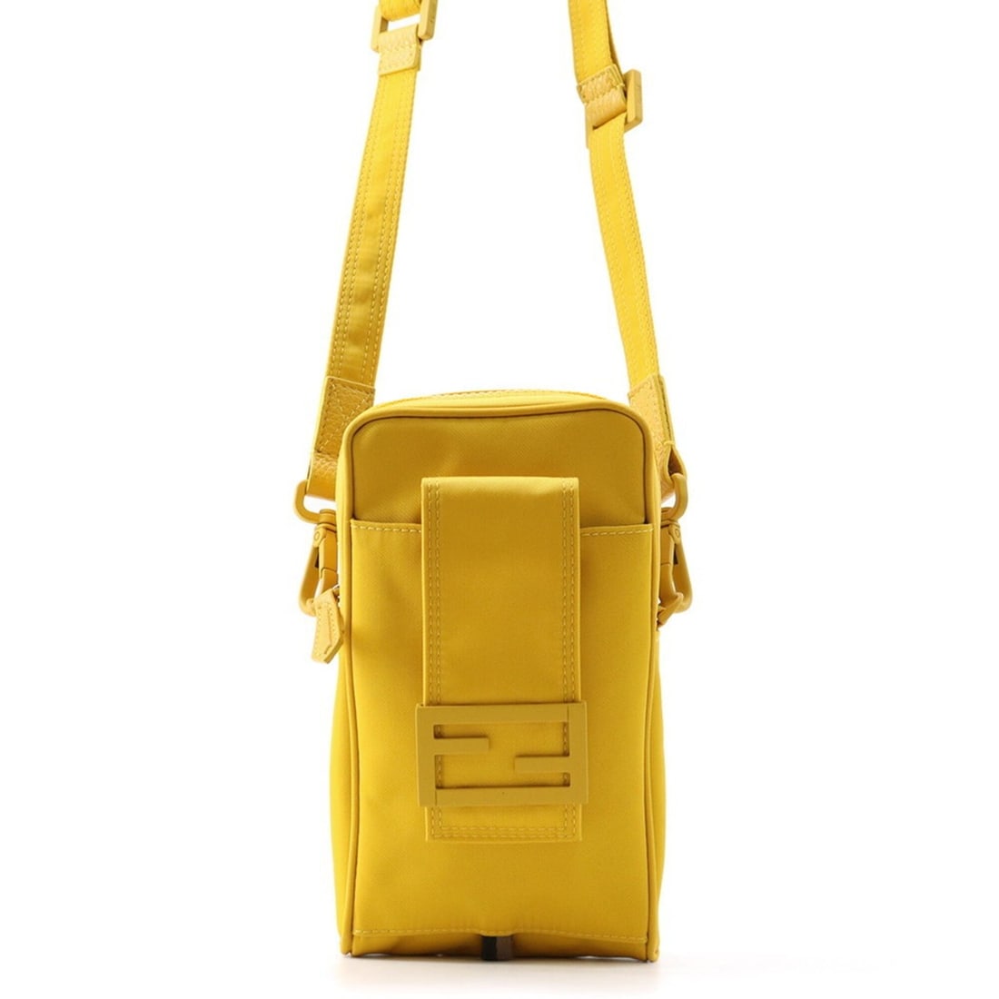 Fendi Phone Holder Baguette Pouch Nylon Leather 7AS056 FENDI Smartphone Case Shoulder Bag Handbag: --- Catalog ---Category: SizeSize (HxWxD): 20cm x 12cm x 4cm / 7.87'' x 4.72'' x 1.57''Category: DesignType: Pouch, Shoulder bagColor: YellowGender: Women,MenMaterial: Nylon , Leather Category: Genera