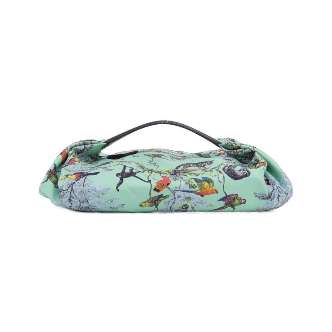 Hermes Equateur Valusois 084912CK Handbag: --- Catalog ---Category: SizeSize (HxWxD): 12cm x 24cm x 18cm / 4.72'' x 9.44'' x 7.08''Category: DesignType: HandbagColor: Black, Mint greenGender: WomenMaterial: Silk Hardware Color: