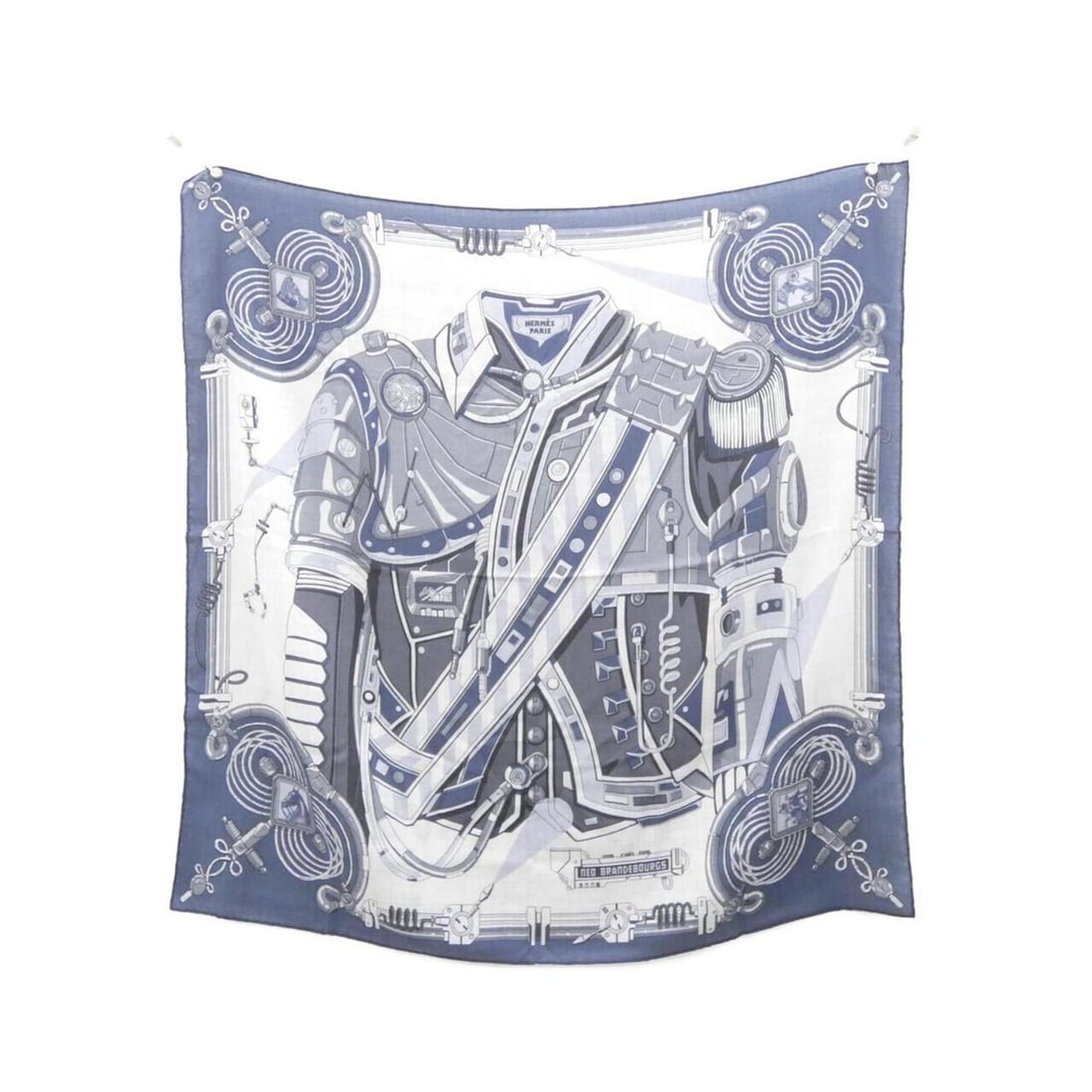 Hermes Carre H Scarf Muffler: --- Catalog ---Category: SizeSize (LxW): 1m x 1m / 39.37'' x 39.37''Category: DesignType: ScarfColor: BlueGender: WomenMaterial: Cashmere , Silk Category: GeneralBrand: Hermes--- Item List