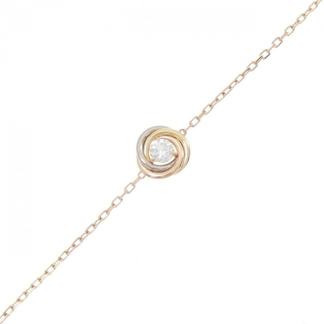 Cartier Trinity Bracelet: --- Catalog ---Category: SizeLength: 17cm - 18.5cm / 6.69'' - 7.28''Category: DesignType: Charm braceletStone: DiamondGender: WomenMaterial: Pink gold (18K), White gold (18K), Yellow gold (18K)Categor