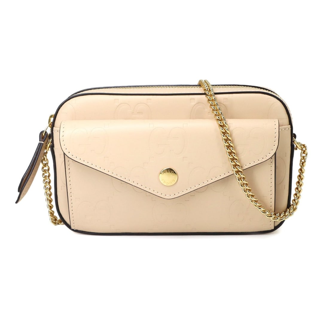 Gucci Jumbo GG Super Mini Chain Shoulder Handbag, Leather, Beige, 781554: --- Catalog ---Category: SizeSize (HxWxD): 11cm x 18cm x 3.5cm / 4.33'' x 7.08'' x 1.37''Category: DesignType: Shoulder bagColor: BeigeGender: WomenMaterial: Leather Category: GeneralMPN: