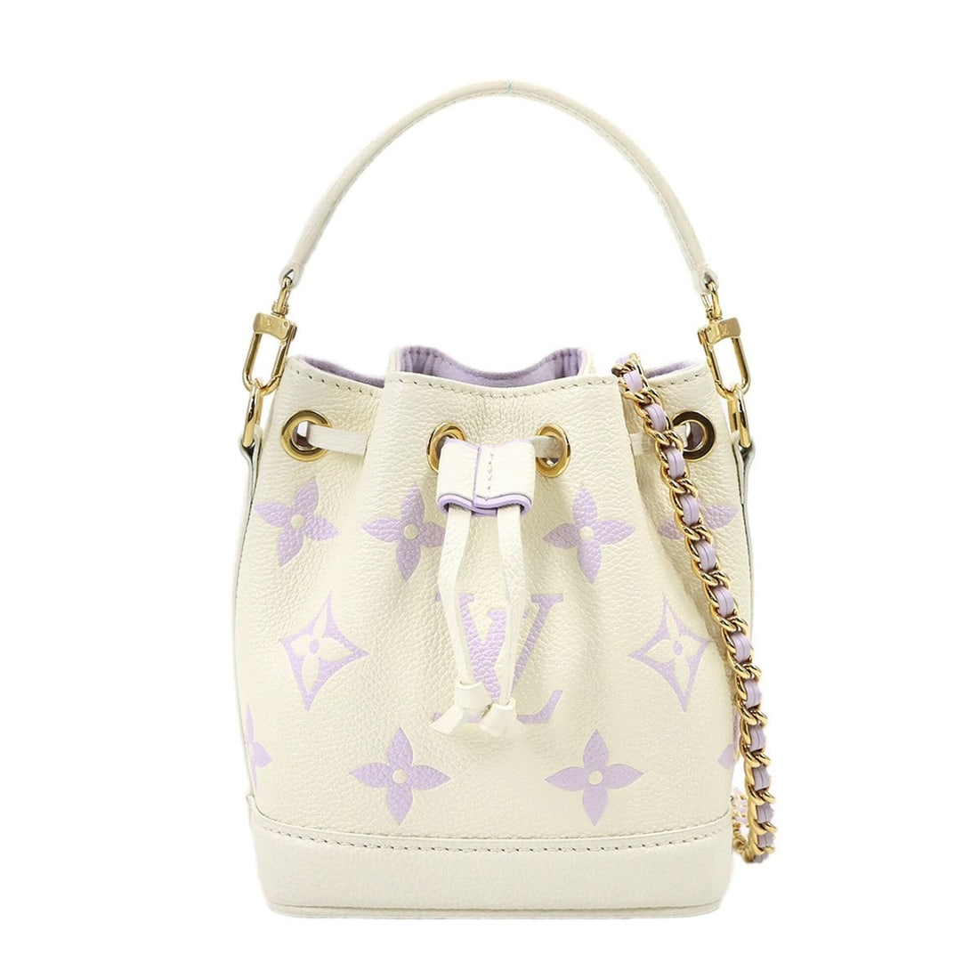 Louis Vuitton Bicolor Monogram Empreinte Nano Noe 2-way Hand/Shoulder Handbag Leather Latte White: --- Catalog ---Category: SizeSize (HxWxD): 15cm x 13cm x 10cm / 5.9'' x 5.11'' x 3.93''Category: DesignType: Shoulder bagColor: WhiteGender: WomenMaterial: Monogram Empreinte Category: GeneralMPN: