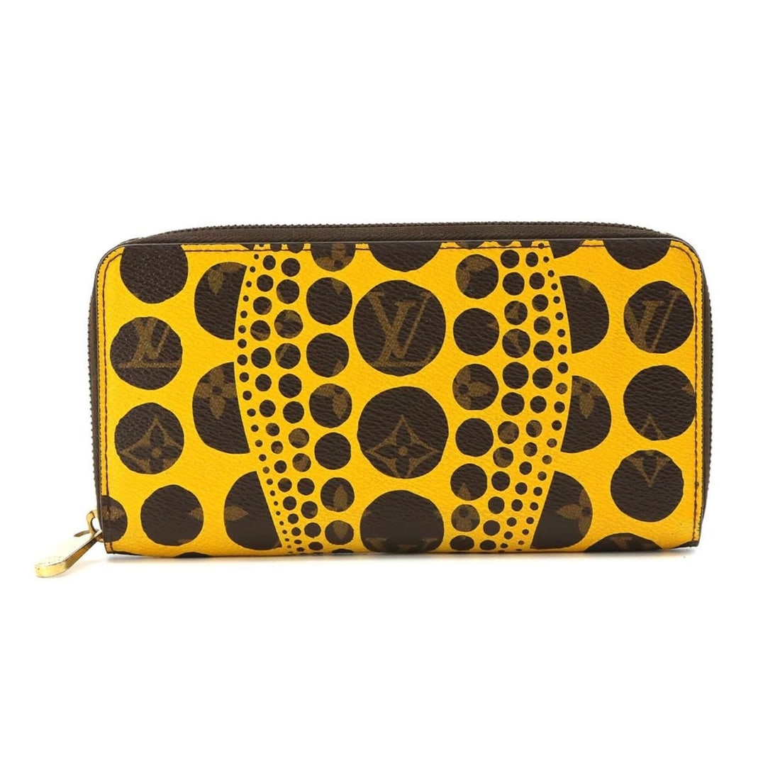 Louis Vuitton Monogram Pumpkin Dot Zippy Wallet Long Jaune Yayoi Kusama M60449 Gold Hardware: --- Catalog ---Category: SizeSize (HxWxD): 10.5cm x 19.5cm x 2.5cm / 4.13'' x 7.67'' x 0.98''Category: DesignType: Long wallet (bi-fold)Color: Jaune, MonogramGender: WomenMaterial: Monogram Category: 