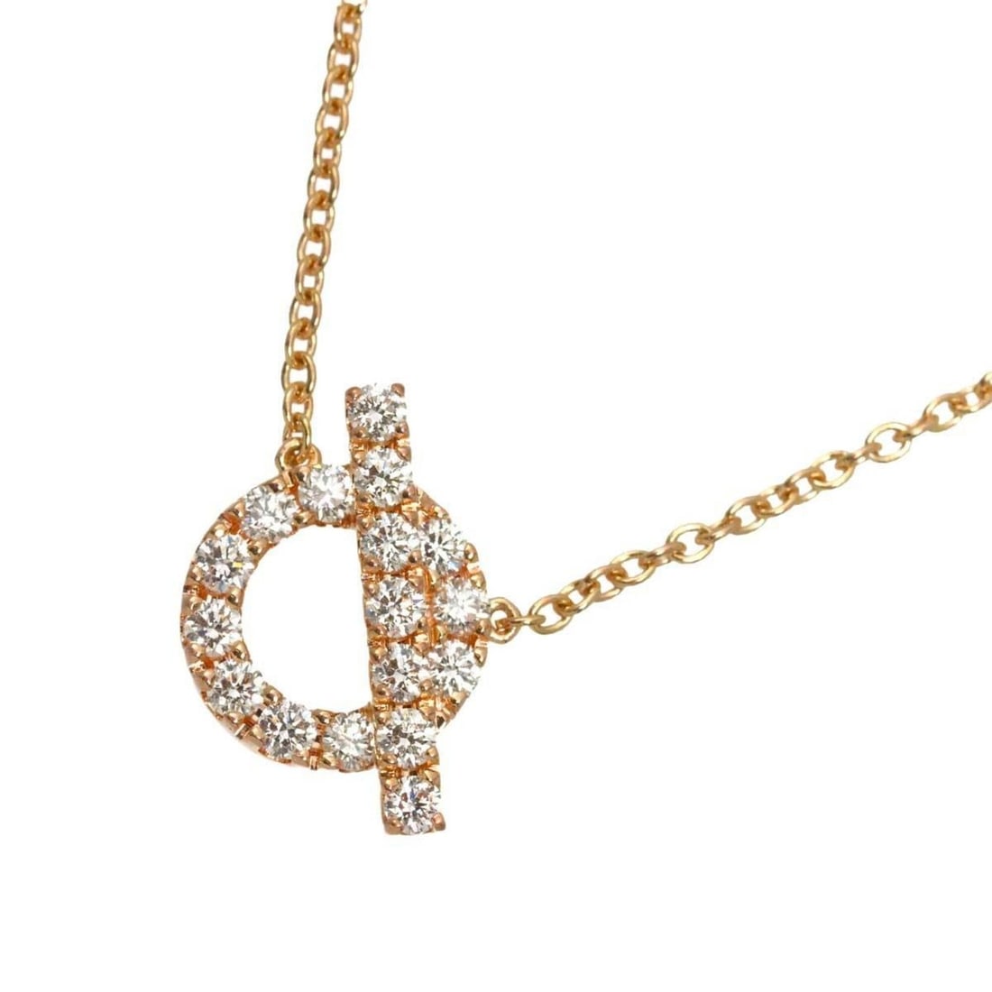 Hermes Finesse Diamond Necklace, 41cm, 18K PG Pink Gold 750.: --- Catalog ---Category: SizePendant Size: 12.4mm x 12.5mm / 0.48'' x 0.49''Neck Circumference: 41 cm / 16.14''Category: DesignGender: WomenMaterial: Pink gold (18K)Necklace Type: NecklaceCategory: Ge