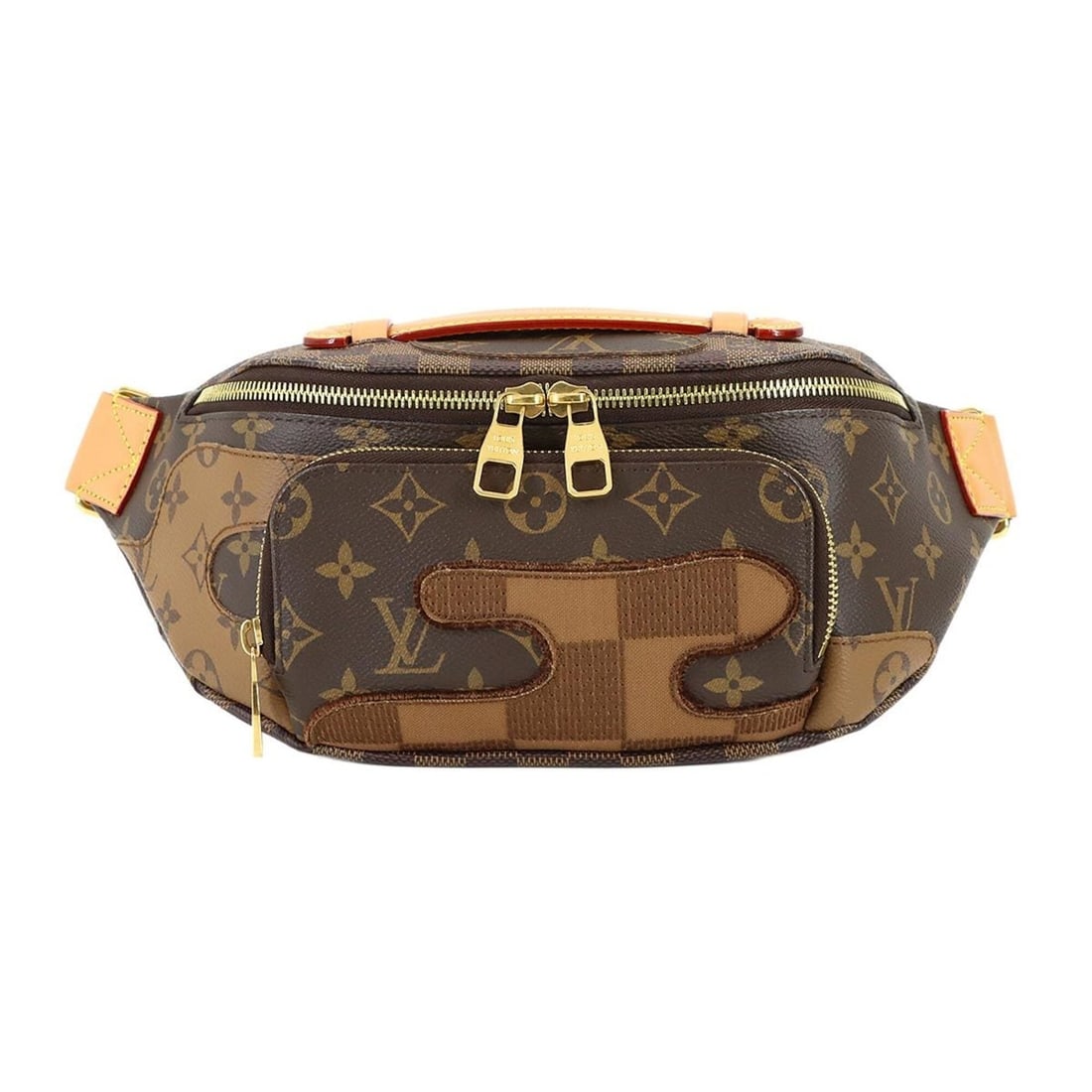 Louis Vuitton Monogram Landscape Rush Bumbag Body Handbag NIGO Collaboration Ebene Brown M15271 RFID: --- Catalog ---Category: SizeSize (HxWxD): 16cm x 37cm x 8cm / 6.29'' x 14.56'' x 3.14''Category: DesignType: Handbag, Sling bagColor: Brown, Ebene, MonogramGender: Women,MenMaterial: Monogram , Damie