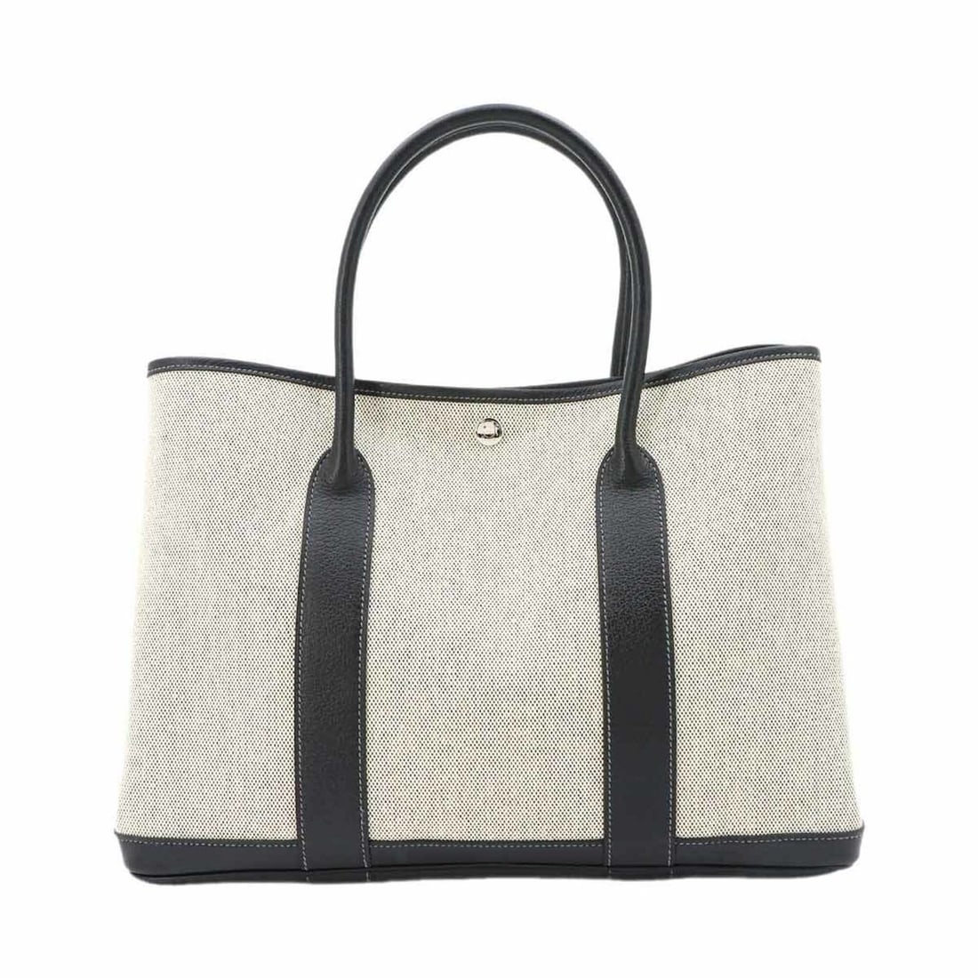 Hermes Garden 36 PM Tote Handbag, Toile H Negonda, Black/Gray, ?L stamp, Party: --- Catalog ---Category: SizeSize (HxWxD): 26cm x 36cm x 17cm / 10.23'' x 14.17'' x 6.69''Category: DesignType: Handbag, Tote bagColor: Black, GrayGender: WomenMaterial: Toile H , Negonda leather Cate