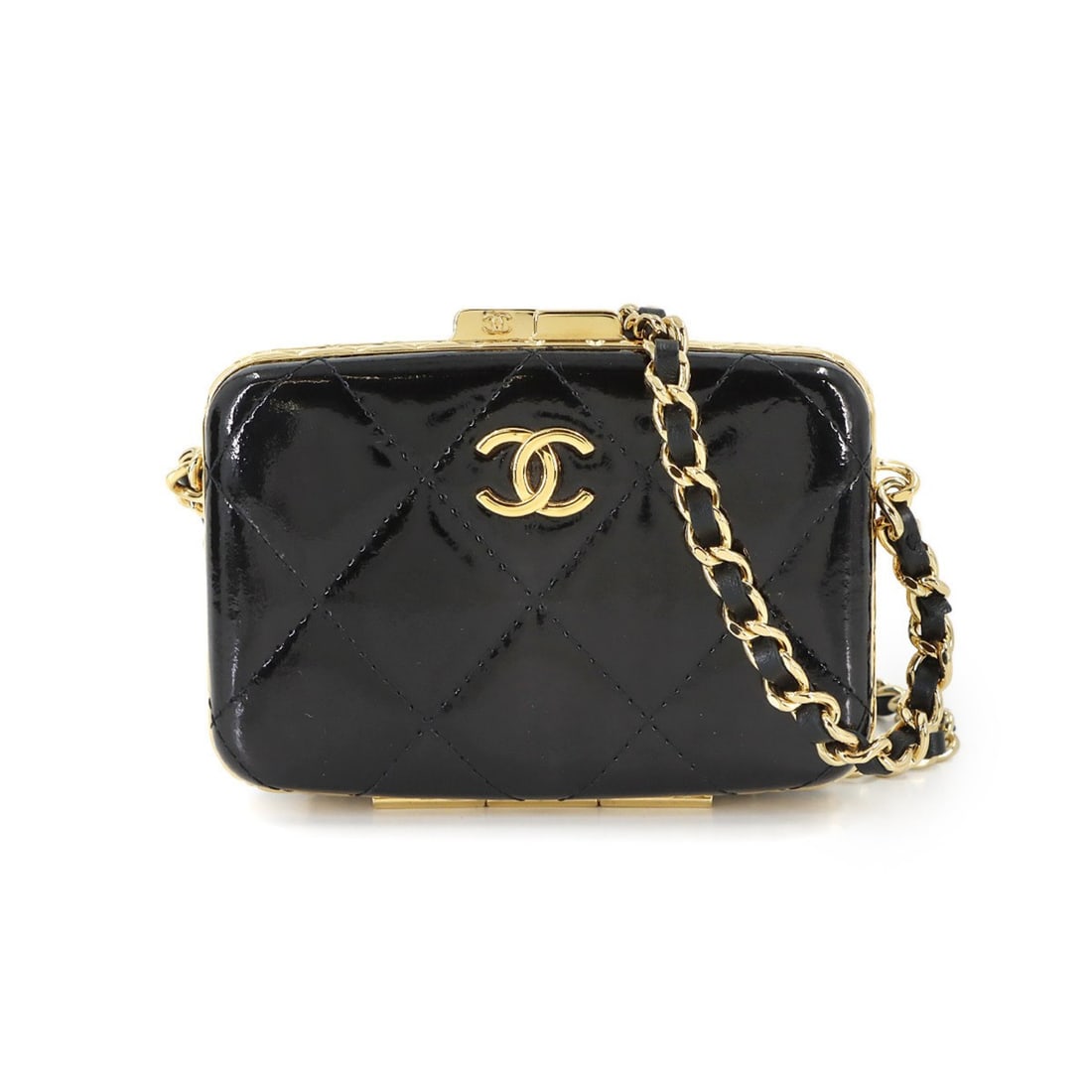 Chanel Matelasse Chain Shoulder Bag, Card Case, Patent Leather, Enamel, Black, AP2242, Gold Hardware: --- Catalog ---Category: DesignType: Card caseColor: BlackGender: WomenMaterial: Patent leather Category: GeneralMPN: AP2242Brand: ChanelCountry of Origin: ItalyCategory: Physical PropertiesSize (HxWx